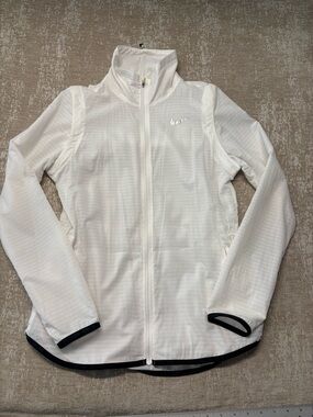 Nike Convertible Golf Jacket Vest White Small Zip-Off Sleeves EUC